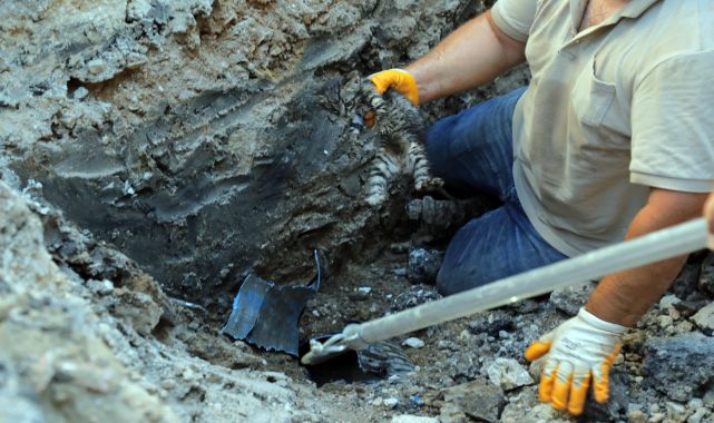 Edirne'de drenaj kanalında mahsur kalan yavru kedi, yol kazılarak kurtarıldı