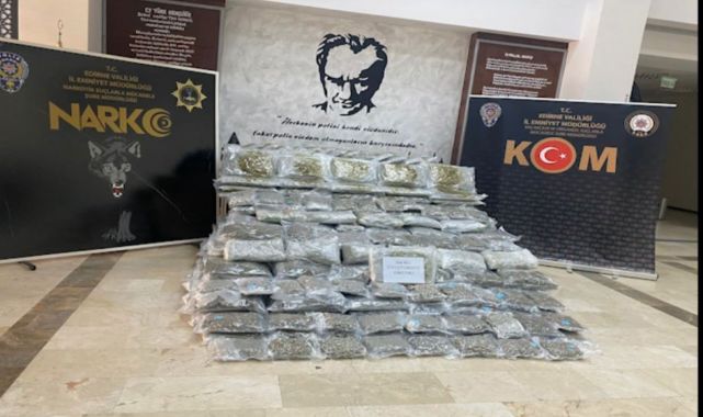 Hamzabeyli Sınır Kapısı'ndan giriş yapan TIR'da 266 kilo skunk ele geçirildi