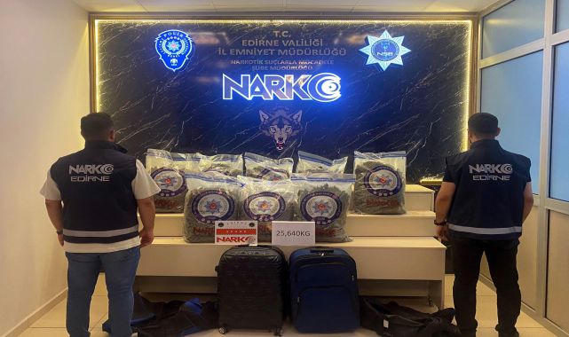 Kapıkule'den giriş yapan TIR'da 25 kilo 640 gram skunk ele geçirildi