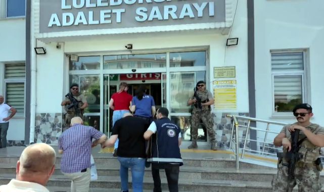 Kırklareli'de fuhuş operasyonuna yakalanan 14 şüpheli adliyede