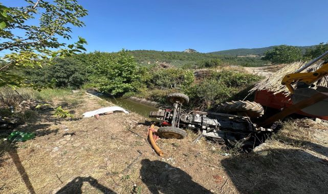 Sulama kanalına devrilen traktörün sürücüsü öldü