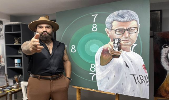 Azeri asıllı ressam Abdullayev, tablosundaki son dokunuşu milli atıcı Dikeç'ten bekliyor