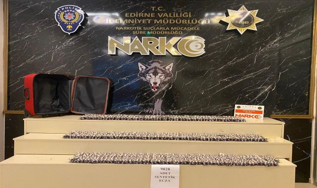 Edirne'de 9 bin 828 sentetik ecza hapı ve skunk ele geçirildi; 6 tutuklama
