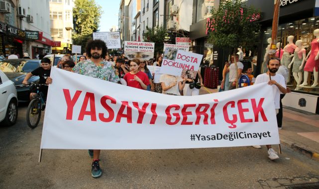 Edirne'de hayvanseverlerden 'yasayı geri çek' yürüyüşü