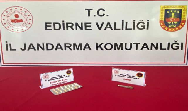 Edirne'de üzerinde uyuşturucuyla yakalanan şüpheliye gözaltı