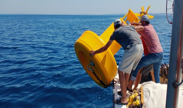 Saros'ta tarihi dalış yerlerini belirleyen noktalara şamandıralar bırakıldı