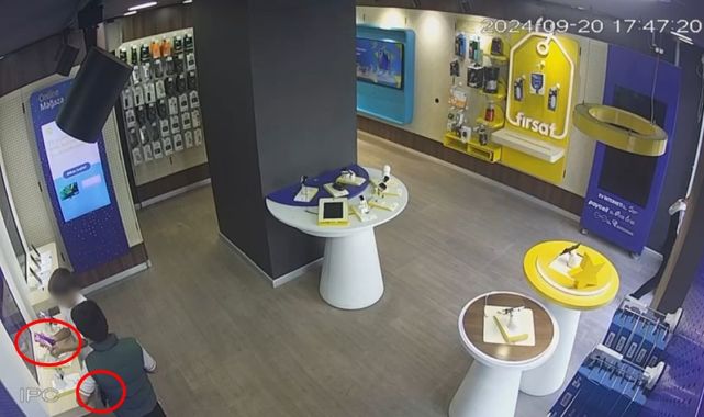 3 çocuğun 35 saniyedeki 160 bin TL'lik telefon hırsızlığı kamerada