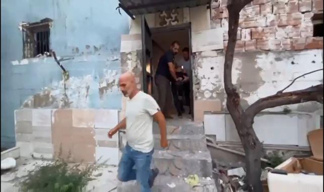 Firari hükümlü saklandığı metruk binada yakalandı; baskın kamerada