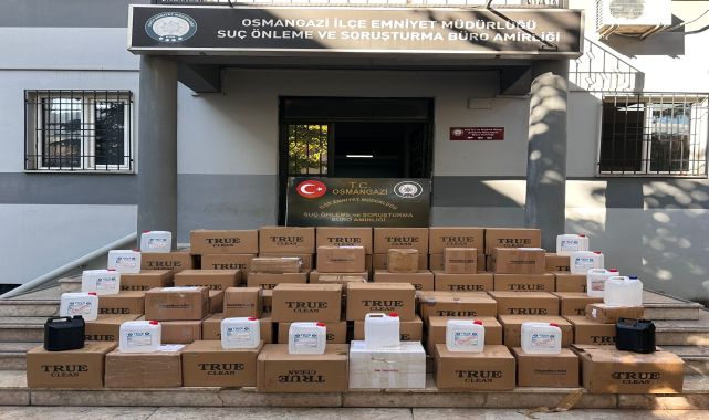 Bursa'da 1140 litre kaçak alkol ele geçirildi; 2 gözaltı