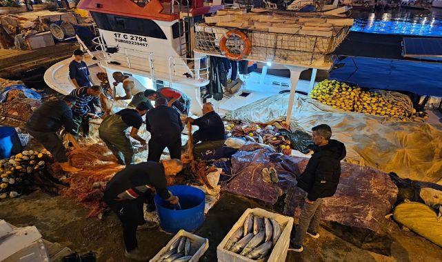 Çanakkale'de balıkçıların ağına 800 çift palamut takıldı