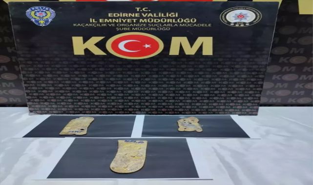 Edirne&#039;de 2 kilogram kaçak külçe altın ele geçirildi; 1 gözaltı