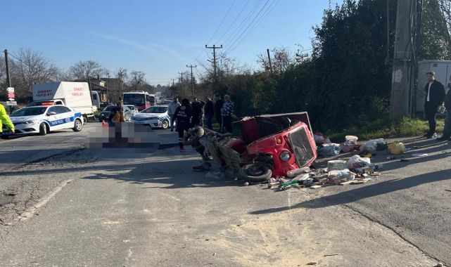 Kamyonet ile çarpışan triportörün sürücüsü öldü