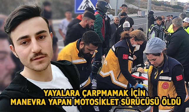 Yayalara Çarpmamak İçin Manevra Yapan Motosiklet Sürücüsü Öldü