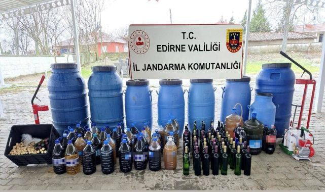 Edirne&#039;de 1560 litre &#039;sahte şarap&#039; ele geçirildi