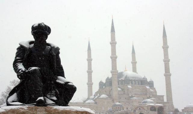 Edirne'de kar yağışı