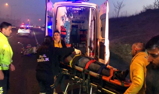 Çorlu’da otomobil ile çarpışan motosiklet sürücüsü ağır yaralandı
