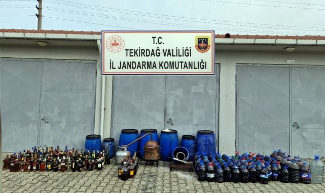 Tekirdağ'da 1375 litre sahte içki ele geçirildi