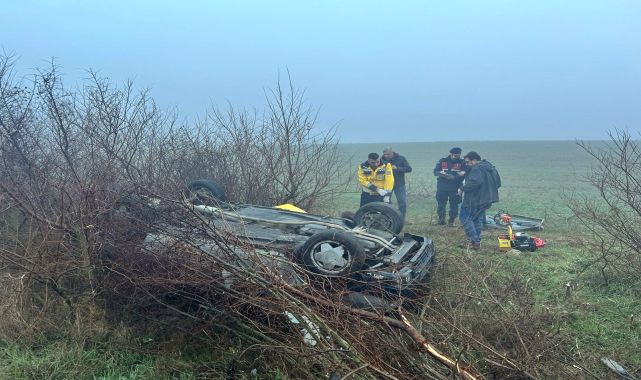Tekirdağ'da otomobil şarampole yuvarlandı: 1 yaralı