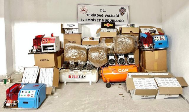 Tekirdağ'da silah ve kaçak tütün ürünleri ele geçirildi