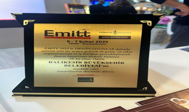 Balıkesir Büyükşehir Belediyesi, EMITT'ten ödülle döndü