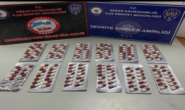 Edirne’de 163 uyuşturucu hap ele geçirildi; 1 gözaltı