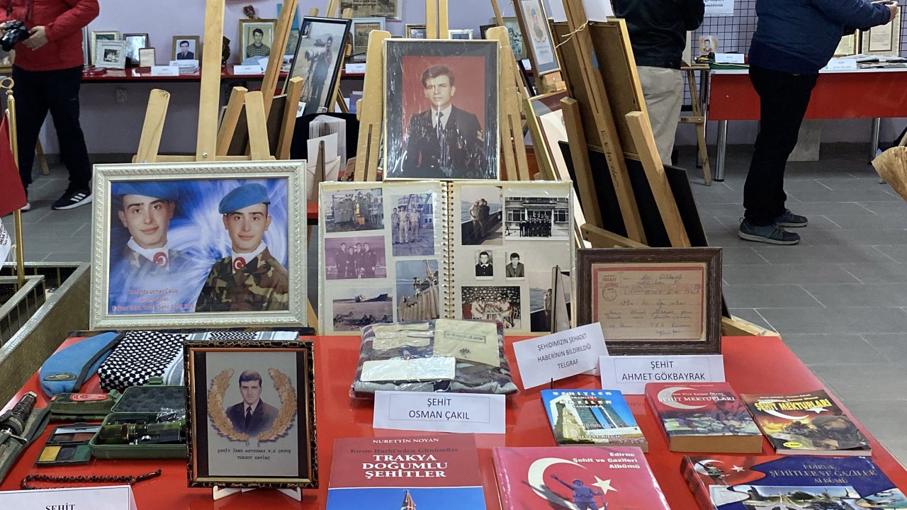 Edirne'de şehitlerin kişisel eşyalarından oluşan 'Şehidimden Hatıra' sergisi açıldı