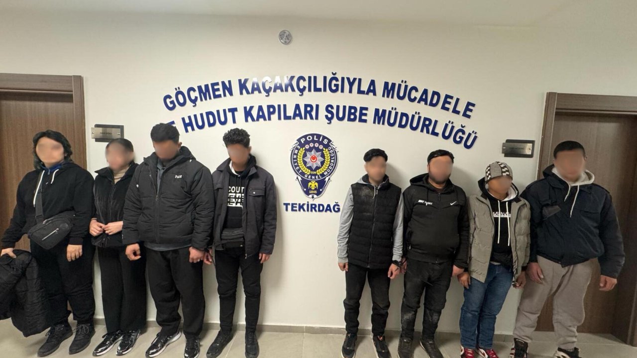 Tekirdağ'da 8 kaçak göçmen ile 2 organizatör yakalandı