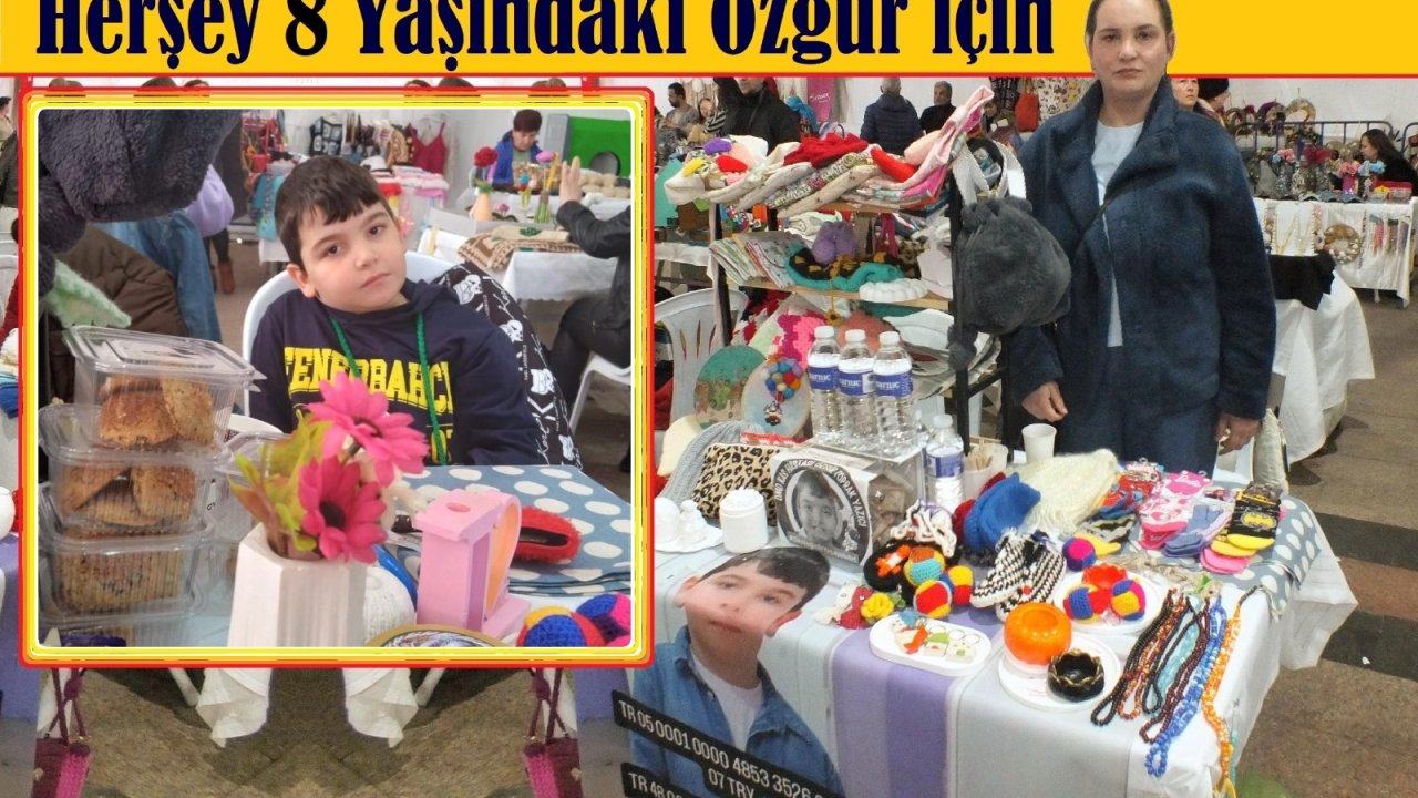 DMD hastası oğlunun tedavisi için el emekleri festivalinde stant açtı