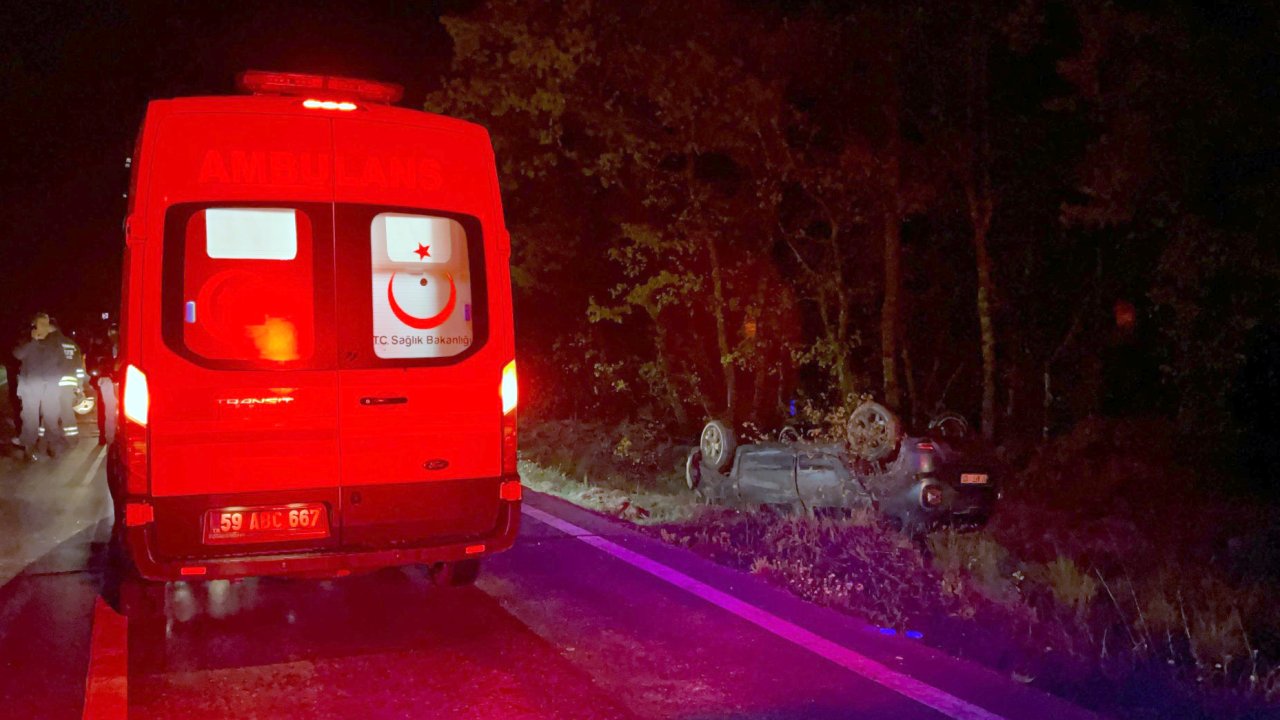 Tekirdağ'da otomobil takla attı: 3 yaralı