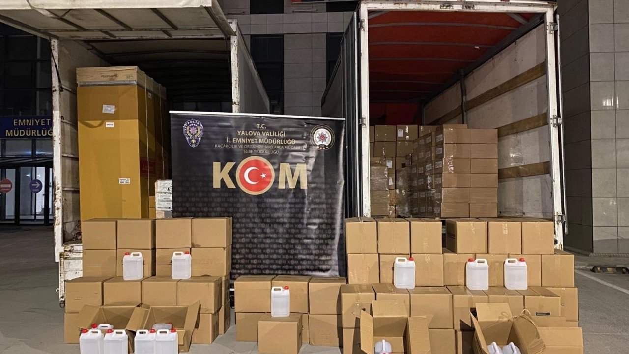 Yalova'da bin 500 litre etil alkol ele geçirildi