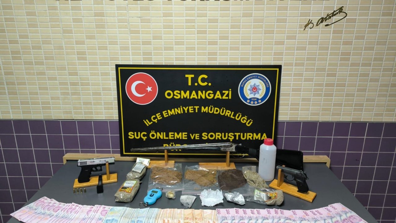 Bursa'da uyuşturucu ve silah ticareti operasyonunda 3 tutuklama