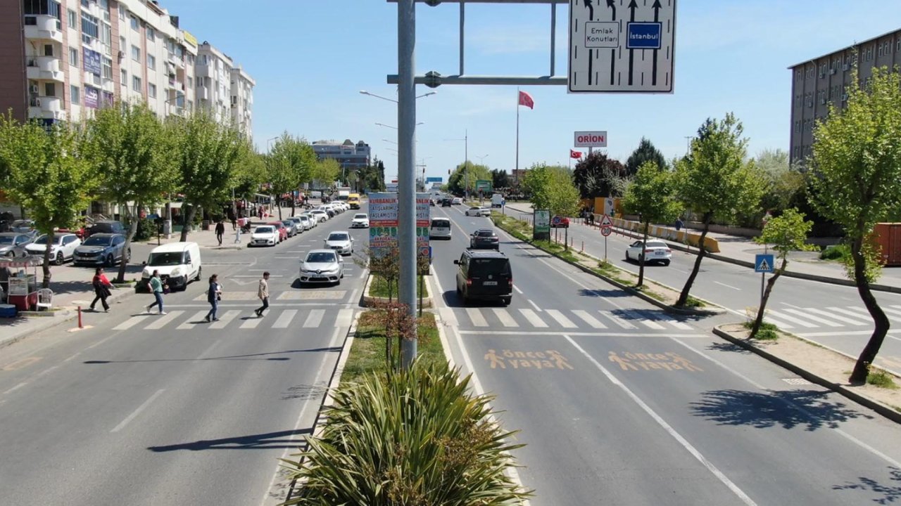 Çorlu'da dron destekli trafik denetimi