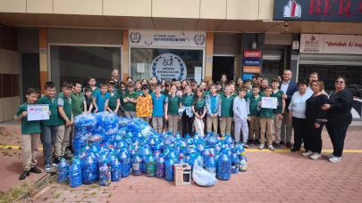 Edirne’de ilkokul öğrencileri 10 bin mavi kapak topladı