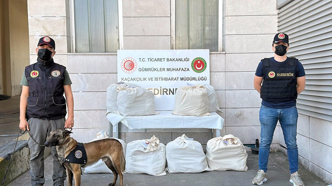 Kapıkule’de otobüsteki 87 kilo uyuşturucuyu Jeff buldu; 3 tutuklama