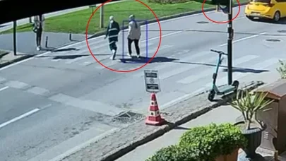 Motosikletin çarptığı yaya ağır yaralandı; kaza kamerada