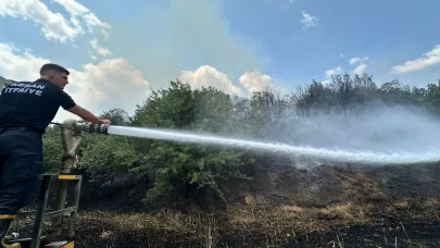 Edirne’de ot yangını ağaçlara sıçramadan söndürüldü