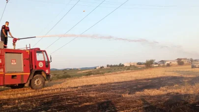 Edirne’de ot yangını büyümeden söndürüldü