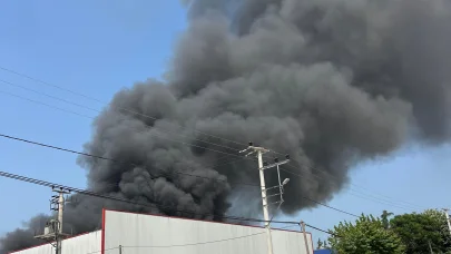 Kocaeli'de boya tesisinde yangın