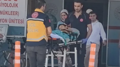 Kurban kesilen bahçede bıçağın üzerine düşen Çınar ağır yaralandı