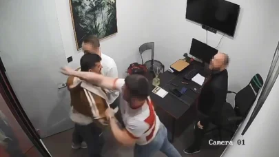 Milli sporcuya silahlı tehdit ile darp kamerada