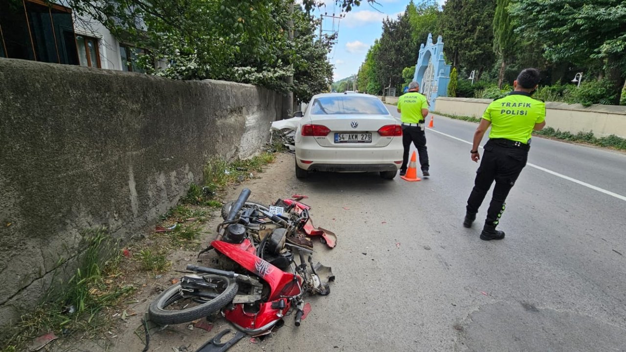 Otomobil ile motosiklet çarpıştı: 1 yaralı