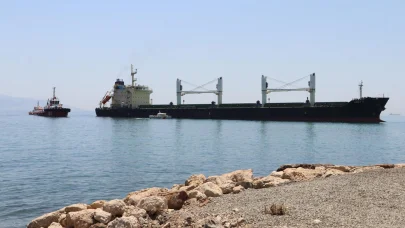 Tekirdağ'da kuru yük gemisi karaya oturdu