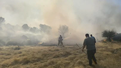 Ayvalık’ta aynı zamanda çıkan 4 yangın büyümeden söndürüldü