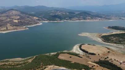 Bayramiç Barajı'nın su seviyesi, 2 ayda yüzde 83'ten 40'lara geriledi