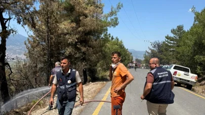 Geyve'de tekrar canlanan alevler kontrol altına alındı