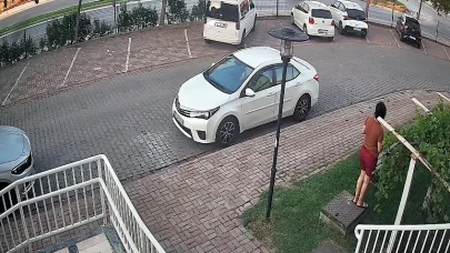 Hafif ticari araç, çitlere, ağaca ve otomobile çarptı; o anlar kamerada