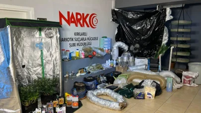 Kırklareli'de evlerinde uyuşturucu yetiştiren şüphelilere operasyon