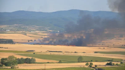 Malkara’da anız yangınında 100 dönüm alan zarar gördü