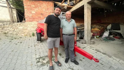 Patlak lastikle yangın bölgesine su taşıyan çiftçiye, iş insanı su tankeri hediye etti
