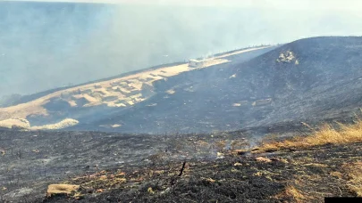 Perinthos Antik Kenti yakınında anız yangını